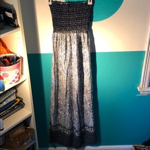 Blue paisley maxi dress with elastic top